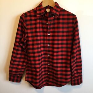 Boys CREWCUTS 16 Red holiday button down shirt top
